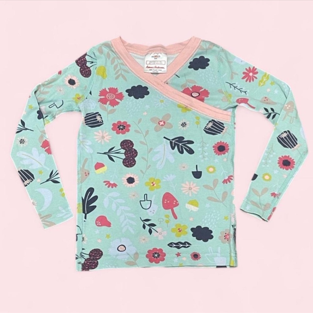 Hanna Andersson Organic Cotton Pajama Top Pastel Spring Print | Size 100 (US 4)